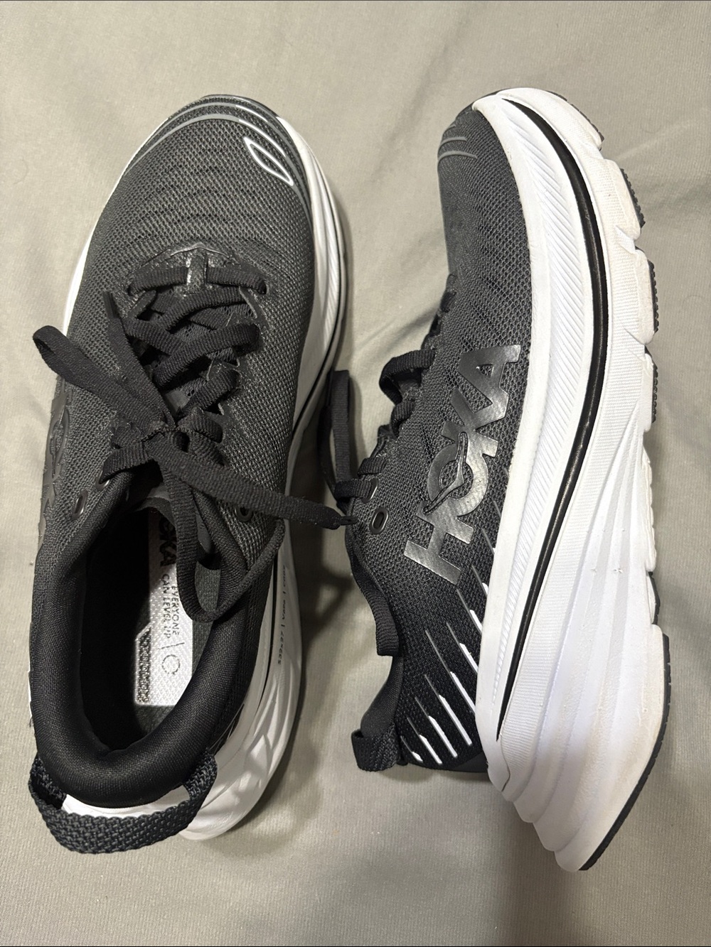 Hoka Bondi X Women’s Gray and White Athletic Sneakers
